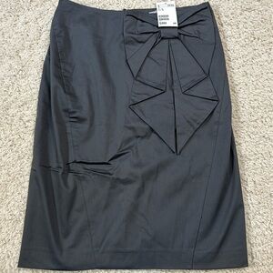 NWT H&M 8 matte charcoal gray pencil skirt with left hip pocket bow